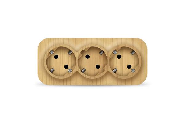 Розетка 3-м ОП 16А IP20 с заземл. сосна IONICH 1440