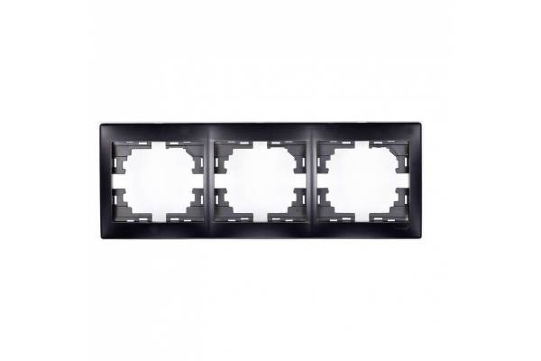 Рамка 3-м Мира горизонтальная черн. бархат LEZARD 701-4200-148