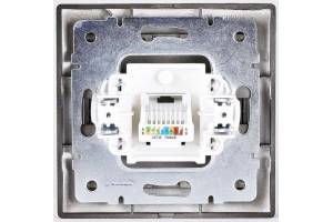 Розетка 1-м СП Мира защ. шторки с заземл. керамика черн. бархат LEZARD 701-4242-124