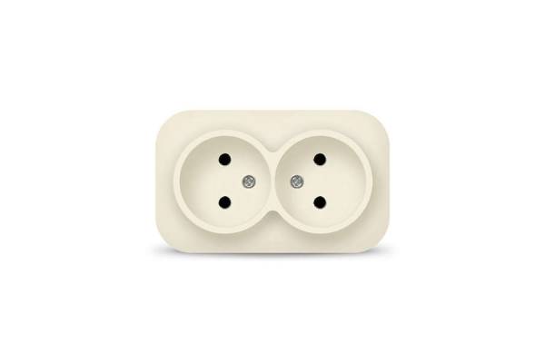 Розетка 2-м ОП 10А IP20 без заземл. сл. кость IONICH 1427