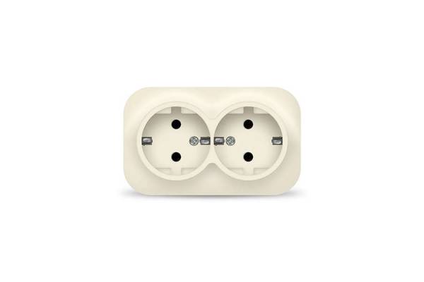 Розетка 2-м ОП 16А IP20 с заземл. сл. кость IONICH 1428