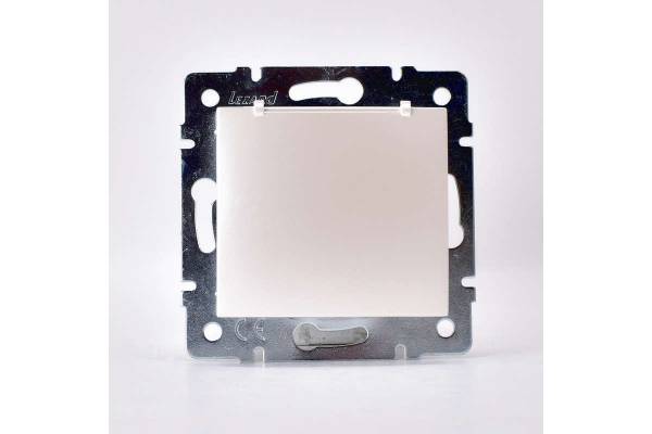 Механизм розетки 1-м СП Karina с заземл. с крышкой термопласт жемчуж./бел. перламутр. LEZARD 707-3088-123B