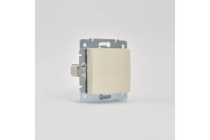 Механизм розетки 1-м СП KARINA с защ. крышкой термопласт с заземл. крем LEZARD 707-0388-123B