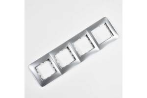 Рамка 4-м KARINA LIFE горизонт. мат. серебр. LEZARD 708-4300-149