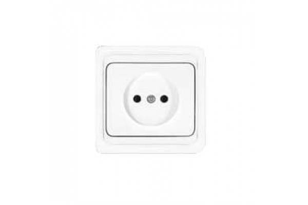 Розетка 1-м СП Валери 16А IP20 без заземл. бел. UNIVersal В0022