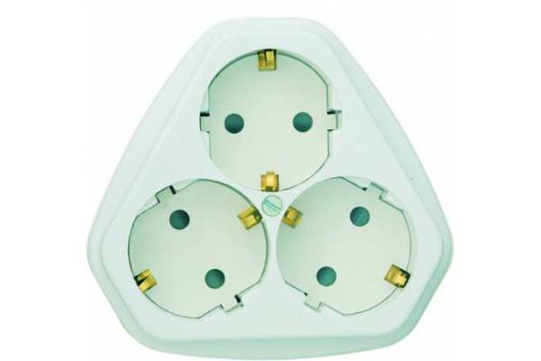 Розетка 3-м СП РС10/16-503 16А IP20 с заземл. защ. шторки бел. Кунцево 5930