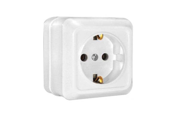 Розетка 1-м ОП Олимп 16А IP20 с заземл. бел. UNIVersal О0028