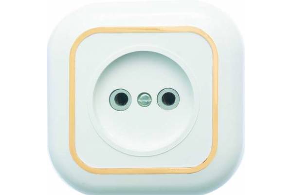 Розетка 1-м СП Валентина РС10-153 10А IP20 бел./зол. Кунцево 7652