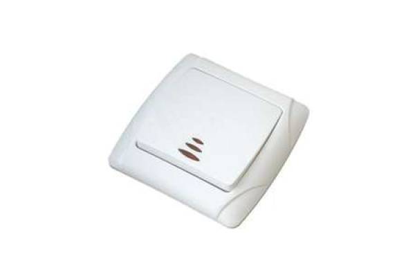 Выключатель 1-кл. СП Маргарита 10А IP20 с подсветкой бел. UNIVersal М0121