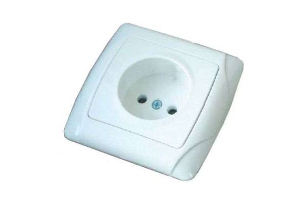 Розетка 1-м СП Маргарита 16А IP20 без заземл. защ. шторки бел. UNIVersal М0022