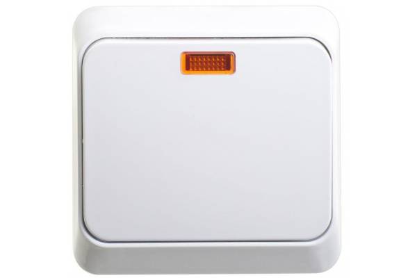 Выключатель 1-кл. ОП Этюд 10А IP20 с подсветкой бел. SchE BA10-005B