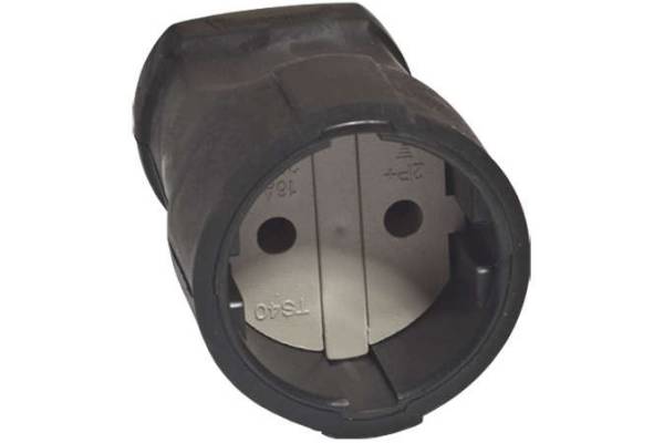 Штепсель без заземл. ПВХ-облив черн. UNIVersal ОА0150