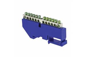 Шина нулевая N 6х9 14 отвер. никель син. изолятор на DIN-рейку PROxima EKF sn1-63-14-d