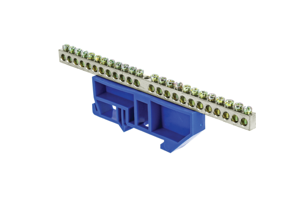Шина нулевая N 6х9 24 отвер. никель син. изолятор на DIN-рейку PROxima EKF sn1-63-24-d
