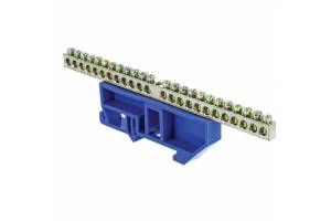 Шина нулевая N 6х9 24 отвер. никель син. изолятор на DIN-рейку PROxima EKF sn1-63-24-d