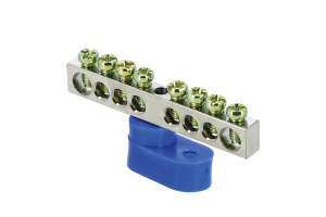 Шина нулевая N 6х9 8 отвер. никель син. угловой изолятор PROxima EKF sn1-63-08-1