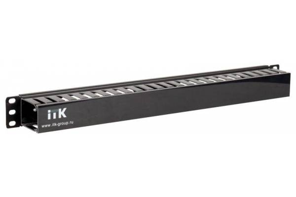 Органайзер кабельный 19 дюйм 1U глубина 60мм с крышкой пластик черн. ITK CO05-1PC