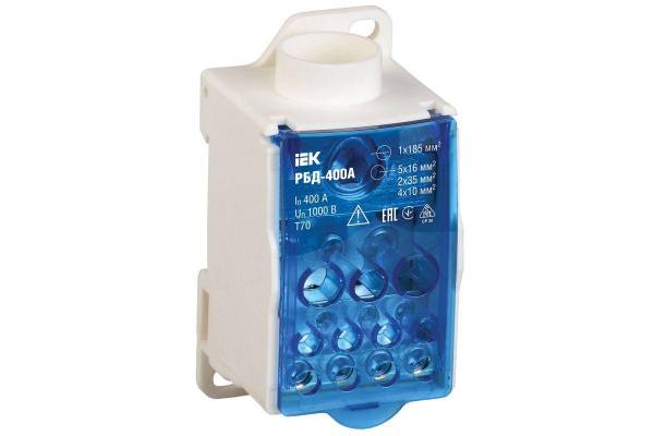 Блок распределительный на DIN-рейку РБД-400А IEK RBD-400