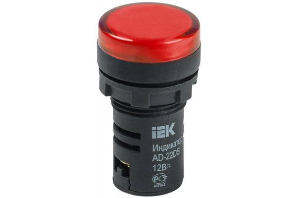 Арматура светосигнальная AD-22DS 12В AC/DC красн. IEK BLS10-ADDS-012-K04