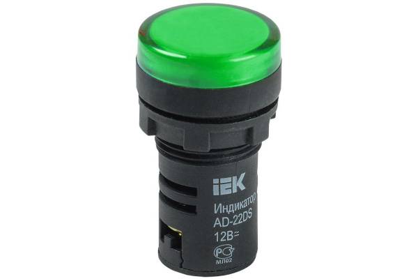 Арматура светосигнальная AD-22DS 12В AC/DC зел. IEK BLS10-ADDS-012-K06
