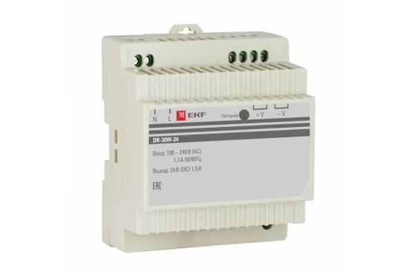 Блок питания 24В DR-30W-24 EKF dr-30w-24