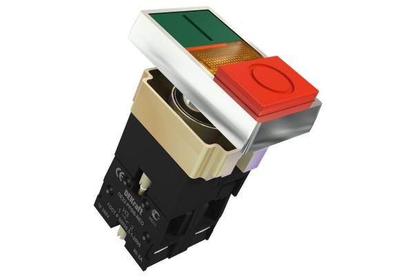 Переключатель PPBB-2 Ф22 на 2 полож. зел. красн. неон ПЕ-22 DeKraft 25062DEK