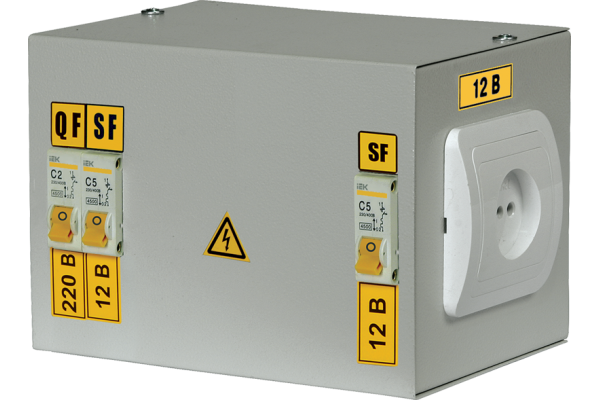 Ящик с понижающим трансформатором ЯТП 0.25 220/42В (2 авт. выкл.) ИЭК MTT12-042-0250