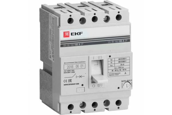Выключатель автоматический 3п 160/125А 35кА ВА-99 PROxima EKF mccb99-160-125