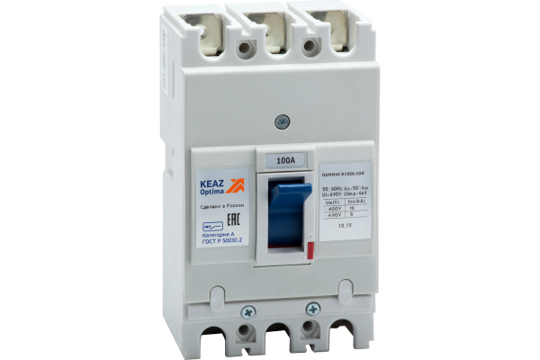 Выключатель автоматический 100А 10кА OptiMat E100L100 УХЛ3 КЭАЗ 100008