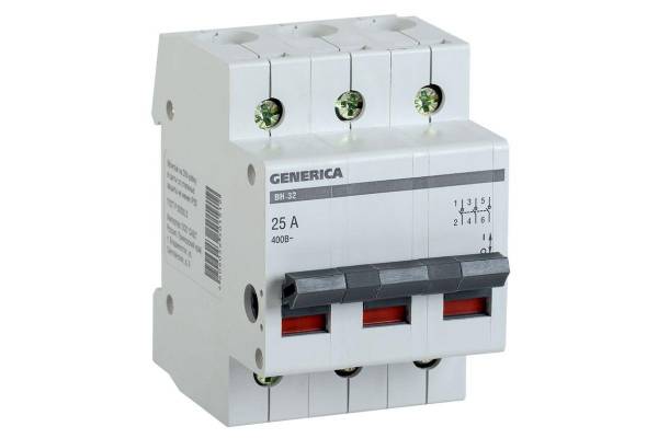 Выключатель нагрузки (мини-рубильник) 3п ВН-32 25А GENERICA IEK MNV15-3-025