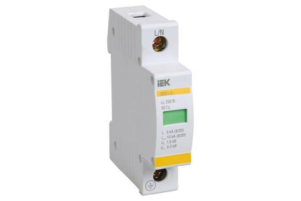 Ограничитель перенапряжения ОПС1-C 1P IEK MOP20-1-C