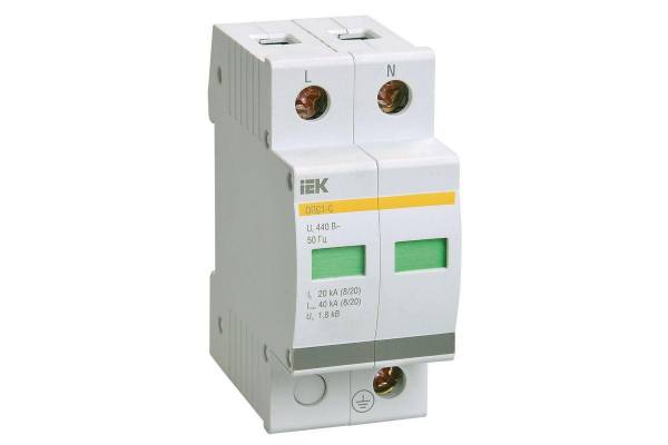 Ограничитель перенапряжения ОПС1-C 2P IEK MOP20-2-C