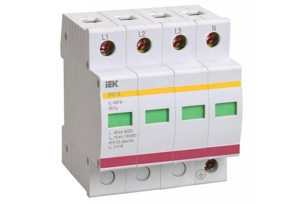 Ограничитель перенапряжения ОПС1-C 4P IEK MOP20-4-C