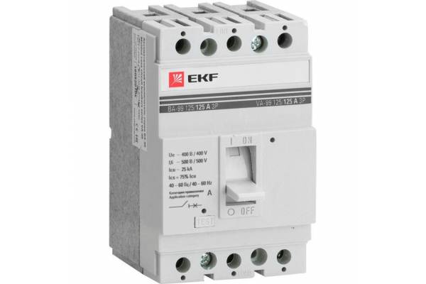 Выключатель автоматический 3п 125/80А 25кА ВА-99 PROxima EKF mccb99-125-80