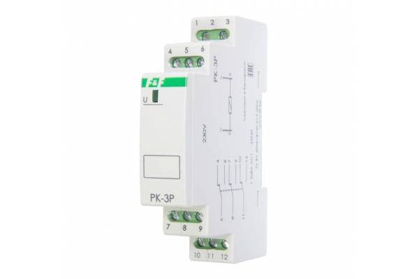 Реле промежуточное PK-3P (монтаж на DIN-рейке 35мм 220В 50Гц 3х8А 3NO/NC IP20) F&F EA06.001.023