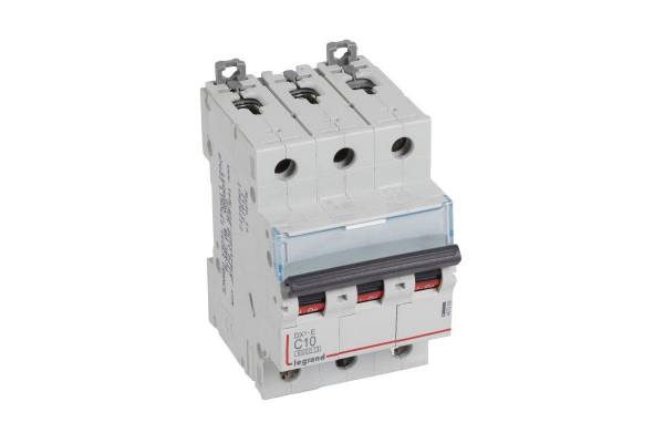 Выключатель автоматический модульный 3п C 10А 6кА DX3-E 6000 3мод. 230/400В Leg 407289