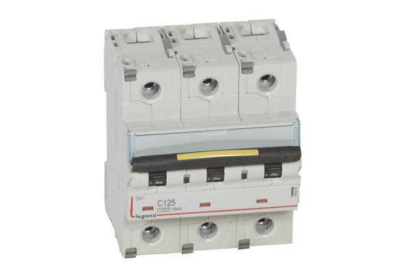 Выключатель автоматический модульный 3п C 125А 16кА DX3 10000 4.5мод. 400В Leg 409282