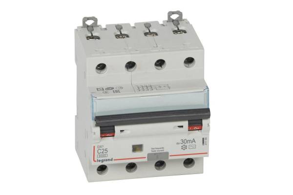 Выключатель автоматический дифференциального тока 4п C 25А 30мА тип AC 10кА DX3 4мод. Leg 411188