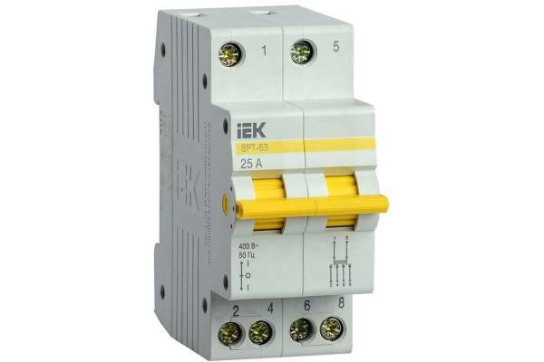 Выключатель-разъединитель трехпозиционный 2п ВРТ-63 25А IEK MPR10-2-025