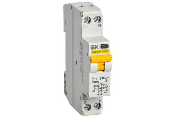 Выключатель автоматический дифференциального тока С 16А 30мА АВДТ32МL KARAT IEK MVD12-1-016-C-030