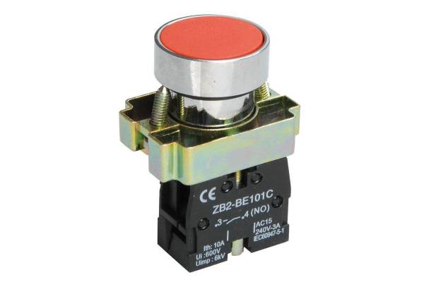 Кнопка LAY5-BA41 без подсветки красн. 1з IEK BBT60-BA-K04