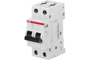 Выключатель автоматический модульный 2п C 6А 6кА S202 C6 ABB 2CDS252001R0064
