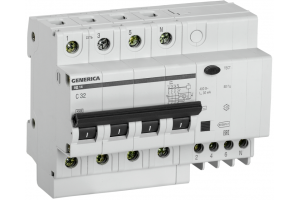 Выключатель автоматический дифференциального тока 4п 32А 30мА АД14 GENERICA IEK MAD15-4-032-C-030