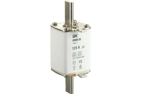 Вставка плавкая ППНИ-35 125А габарит 1 IEK DPP30-125