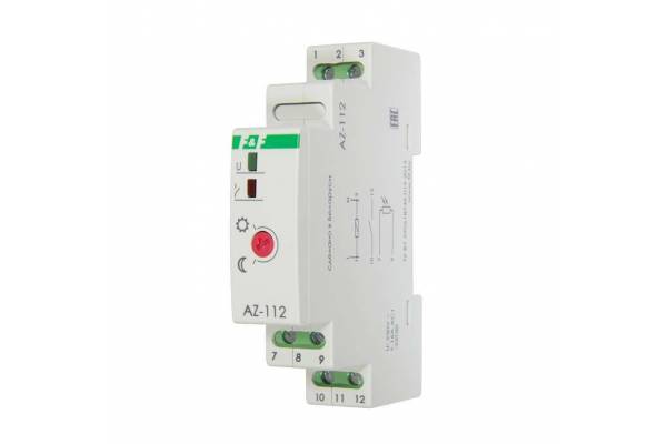 Фотореле AZ-112 (выносной герметичный фотодатчик монтаж на DIN-рейке 1 модуль 230В 16А) F&F EA01.001.013