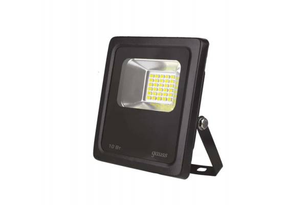 Прожектор светодиодный Elementary 10Вт IP65 6500К черн. Gauss 613100310