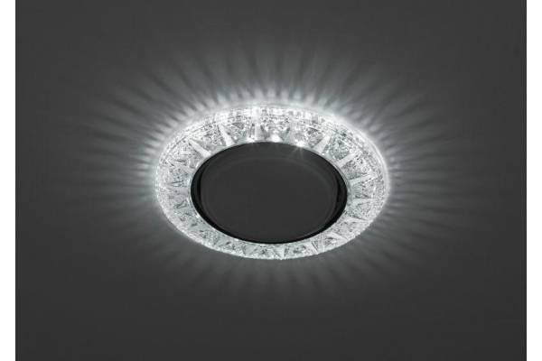 Светильник DK LD22 SL/WH GX53 точечный; декор со светодиодной подсветкой прозр. ЭРА Б0029625