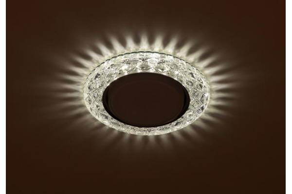 Светильник DK LD24 SL/WH GX53 точечный; декор со светодиодной подсветкой прозр. ЭРА Б0029631