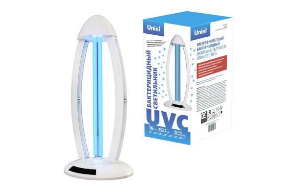 Облучатель бактерицидный ультрафиолетовый UGL-T02A-36W/UVCB WHITE настольный без озонирования 253.7нм с лампой корпус бел. Uniel UL-00007265