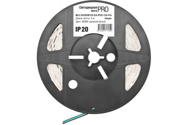 Лента светодиодная 71 705 NLS-3528CW120-9.6-IP20-12V-Pro R5 9.6Вт/м (уп.5м) Navigator 71705